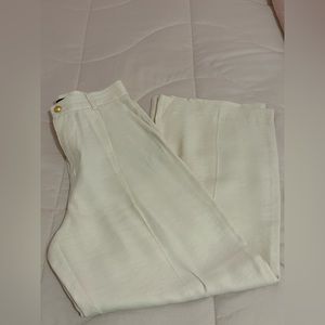 Zara cream wide leg trousers